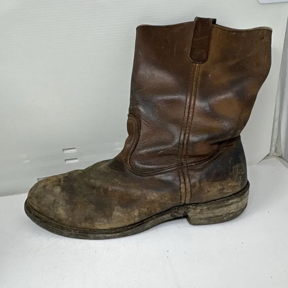 VTG 1996 Red Wing Pecos 12 3E Extra Wide Steel Toe Boots PT91 Distressed